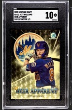 Marketplace image: 2022 Bowman Draft Jett Williams 1/1 Superfractor Heir Apparent SGC 10 #HA-12