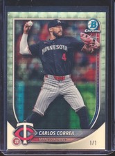 Marketplace image: 2025 BOWMAN CHROME CARLOS CORREA #54 SUPERFRACTOR 1/1!