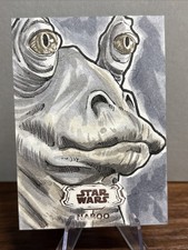 Marketplace image: 2024 Topps Chrome Star Wars Hyperspace Sketch Jar Jar Binks by Tom Amici 1/1