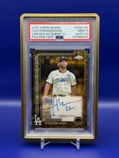 Marketplace image: 2025 TOPPS GILDED CHROME GOLD AUTO SUPERFRACTOR CLAYTON KERSHAW PSA 9/10