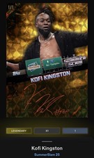 Marketplace image: 2025 Topps WWE Slam Summerslam Kofi Kingston Superfractor Auto 1cc Legendary