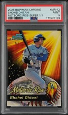 Current marketplace image for 2025 Bowman Chrome #MR-12 Meteoric Rise Superfractor 1/1