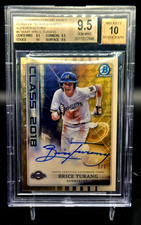 Marketplace image: 2018 Bowman Chrome Draft Brice Turang Superfractor Auto 1/1 RC SP SSP BGS 9.5