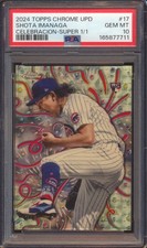 Marketplace image: 2024 TOPPS CHROME SHOTA IMANAGA CELEBRACION SUPERFRACTOR RC 1/1 PSA 10!
