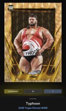 Current marketplace image for 2026 Topps Chrome WWE Slam Sapphire Typhoon Superfractor