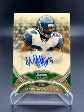 Marketplace image: 2011 Bowman Sterling (Topps) Marshawn Lynch Superfractor Auto True #1/1 Seahawks