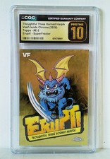 Marketplace image: 2026 Topps Chrome VeeFriends #E-2 ERUPT Thoughtful Three Horned Harpik 1/1 CGC10