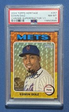 Marketplace image: 2024 Topps Heritage Edwin Diaz Chrome Superfractor 1/1 PSA 8 Mets #257