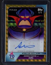 Marketplace image: RARE Topps Disneyland 70th Anniversary Zurg Auto 11 SUPERFRACTOR Andrew  G1N