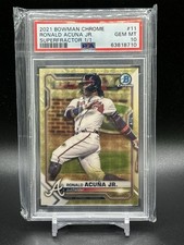 Marketplace image: 2021 Bowman Chrome Ronald Acuna Jr Superfractor 1/1! PSA 10! Atlanta Braves!
