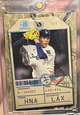 Marketplace image: Topps Roki Sasaki Bowman Chrome Travel Tags TT-3 Superfractor 1/1 Dodgers