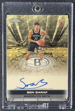 Marketplace image: BEN SARAF 2025-26 TOPPS CHROME CERTIFIED ISSUE ROOKIE SUPERFRACTOR AUTO RC 1/1