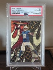 Marketplace image: 2025 Topps Finest Torchers Justin Herbert #T-21 SuperFractor 1/1 Chargers PSA 10