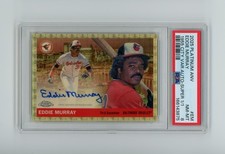 Marketplace image: 2025 Chrome Platinum Eddie Murray City Variation Superfractor Auto 1/1 PSA 8