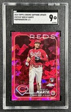 Marketplace image: NOELVI MARTE SGC 9 2024 TOPPS CHROME UPDATE SAPPHIRE USCS187 PADPARADSCHA RC 1/1