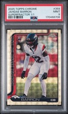 Marketplace image: JAHDAE BARRON RC 2025 TOPPS CHROME SUPERFRACTOR ROOKIE SP 1/1 PSA 9 MINT