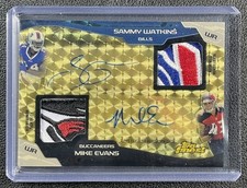 Marketplace image: MIKE EVANS SAMMY WATKINS 2014 TOPPS FINEST DUAL PATCH AUTO SUPERFRACTOR RC 1/1