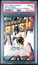 Marketplace image: 2024 Topps Chrome All-Etch SuperFractor 1/1 Blake Corum Rookie Auto PSA 7 JW1
