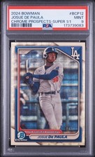 Marketplace image: Josue De Paula 2024 Bowman Chrome Superfractor 1/1 Rookie PSA 9 MINT #BCP12