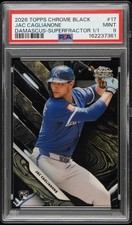 Marketplace image: 1/1 SUPERFRACTOR PSA 9 RC 2026 TOPPS CHROME BLACK DAMASCUS #17 JAC CAGLIANONE