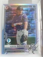Marketplace image: Hunter Goodman 2021 Bowman Draft Superfractor 1/1, 1st HR Helmet, 4000+ cards.