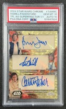 Marketplace image: MARK HAMILL CARRIE FISHER HARRISON FORD PSA 10 2024 CHROME SUPERFRACTOR AUTO 1/1
