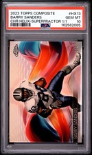 Marketplace image: 2023 TOPPS COMPOSITE HELIX SSP SUPERFRACTOR 1/1 #183 BARRY SANDERS 1/1 PSA 10