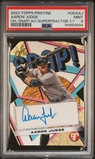 Marketplace image: AARON JUDGE 2023 TOPPS PRISTINE SUPERFRACTOR OH SNAP! AUTO SP 1/1 PSA 9 MINT