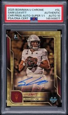 Marketplace image: Sam Leavitt | 2025 Bowman Chrome U 1st Auto Superfractor 1/1 PSA/DNA Auto 10