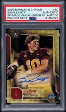 Marketplace image: Sam Leavitt | 2025 Bowman Chrome U 1st SP Image Superfractor 1/1 PSA/DNA Auto 10