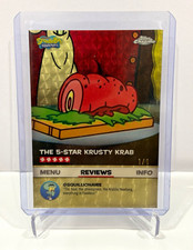 Marketplace image: Topps Chrome SpongeBob SquarePants BB-17 5-Star Krusty Krab Superfractor 1/1 SP