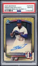 Marketplace image: 2025 Bowman Chrome Sebastian Walcott Superfractor 1/1 Auto PSA 10