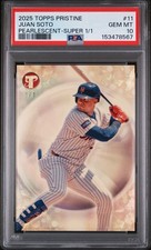 Marketplace image: 2025 Topps Pristine Juan Soto Pearlescent Superfractor 1/1 #11 PSA 10 Mets