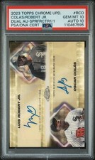 Marketplace image: LUIS ROBERT OSCAR COLAS 2023 TOPPS CHROME UPD SUPERFRACTOR DUAL AUTO 1/1 PSA 10