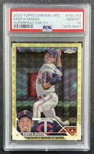 Current marketplace image for 2023 Topps Chrome Update #USC142 Kenta Maeda Superfractor 1/1