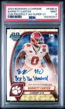 Marketplace image: BARRETT CARTER RC 2024 BOWMAN U CHROME SUPERFRACTOR ROOKIE AUTO SP 1/1 PSA 9