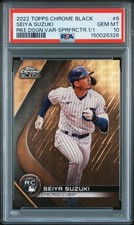 Current marketplace image for 2022 Topps Chrome Black #BRDV-6 Seiya Suzuki Superfractor 1/1