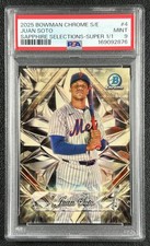 Marketplace image: 1/1 JUAN SOTO PSA 9 2025 BOWMAN CHROME SAPPHIRE SS-4 SELECTIONS SUPERFRACTOR 1/1