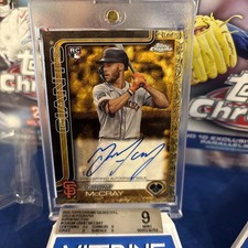 Marketplace image: 2025 Topps Gilded Grant McCray Chrome Gold Auto SuperFractor RC #1/1 9 Cracked ￼