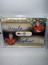 Marketplace image: 25-26 Topps Finest UEFA Gary & Phil Neville Bloodline Dual Auto 1/1 SuperFractor