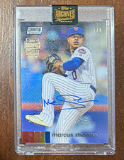 Marketplace image: 2020 Topps Stadium Club Chrome Marcus Stroman #196 Archives Autograph 1/1 Mets