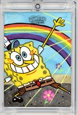 Marketplace image: 2025 TOPPS CHROME SPONGEBOB 1/1 SKETCH - SPONGEBOB (UV REACTIVE LINES -MAKE OFR)