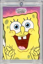 Marketplace image: 2025 TOPPS CHROME SPONGEBOB 1/1 SKETCH - SPONGEBOB (EXTREMELY UV REACTIVE)