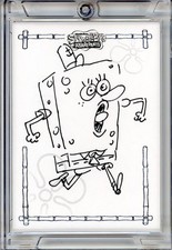 Marketplace image: 2025 TOPPS CHROME SPONGEBOB 1/1 DOODLEBOB SKETCH - GREENBLATT (MAKE OFFER)