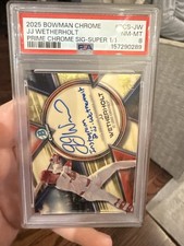 Marketplace image: 2025 Bowman Chrome JJ Wetherholt Prime Chrome Signatures Auto 1/1 SUPERFRACTOR