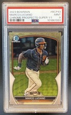 Marketplace image: 2023 Bowman Marco Luciano Chrome Prospects SuperFractor 1/1 #BCP-43 Giants