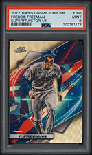 Marketplace image: 2022 Topps Cosmic Chrome Freddie Freeman #166 Superfractor 1/1 PSA 9 Dodgers