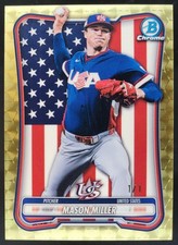 Current marketplace image for 2026 Bowman Chrome #WBC-71 Miller WBC Flag Variation Superfractor 1/1