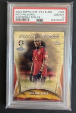 Marketplace image: Topps Chrome UEFA Euro Nico Williams Future Stars Superfractor 1/1 PSA 10