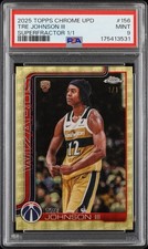 Marketplace image: 2025 Topps Chrome UPD Tre Johnson III TRUE BASE Superfractor 1/1 RC PSA9